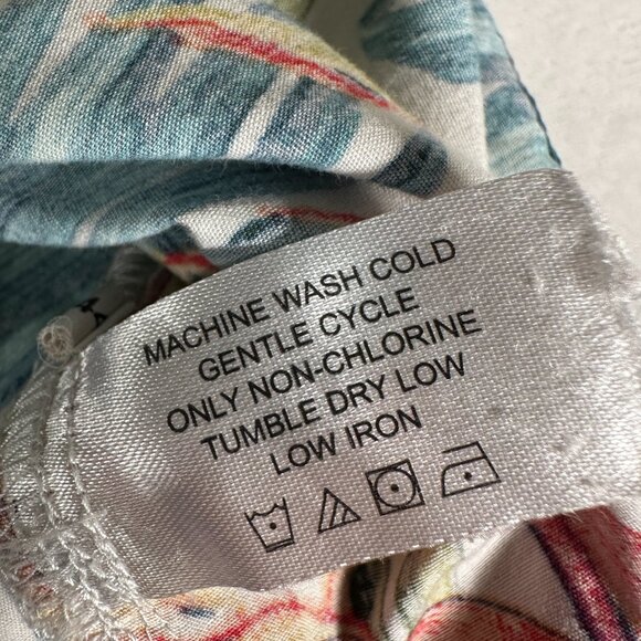 Tori Richard Uniforms Hawaiian Shirt Men L Tropical Short Sleeve Single Pocket - Picture 9 of 10